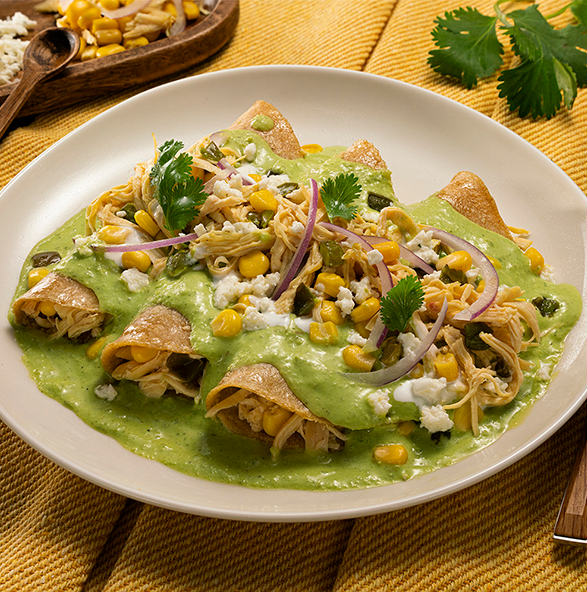 Imagen receta Enchiladas verdes cremosas